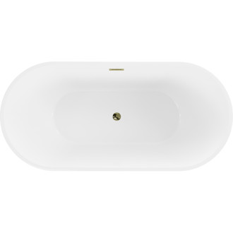 Mexen Luna voľne stojaca vaňa 180 x 80 cm, biela, zlatý prepad - 52031808000-50