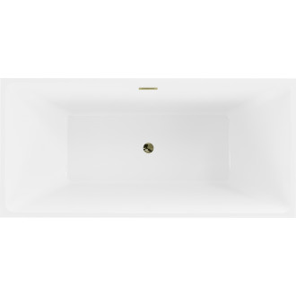 Mexen Nita voľne stojaca vaňa 170 x 80 cm, biela, zlatý prepad - 52091708000-50