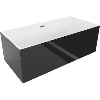 Mexen Nita voľne stojaca vaňa 170 x 80 cm, biela/čierna, zlatý prepad - 52091708075-50