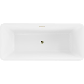 Mexen Tonia voľne stojaca vaňa 170 x 75 cm, biela/čierna, zlatý prepad - 52171707575-50