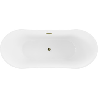 Mexen Celia voľne stojaca vaňa 170 x 75 cm, biela, zlatý prepad - 52331707500-50