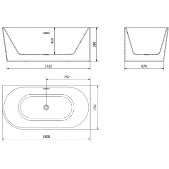 Mexen Mia rohová vaňa voľne stojaca pravá 150 x 75 cm, biela, prepad chróm - 52691507500P-01