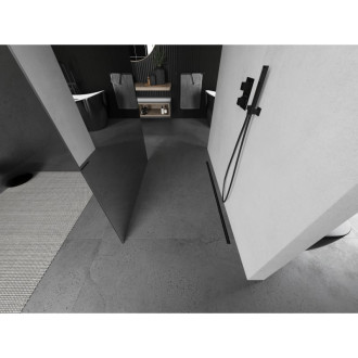 Mexen Kyoto voľne stojaca sprchová stena 130 x 200 cm, 8 mm zrkadlo, pištoľový kov - 800-130-002-95-50