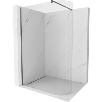 Mexen Kyoto zaoblená sprchová stena Walk-in 160 x 200 cm, transparentná 8 mm, pištoľový kov - 800-160-101-95-06