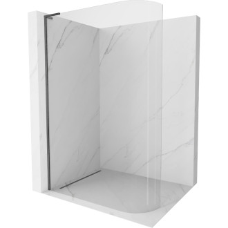 Mexen Kyoto L zaoblená Walk-in sprchová stena 110 x 200 cm, transparentná, pištoľová šedá kartáčovaná - 800-110-103-66-06