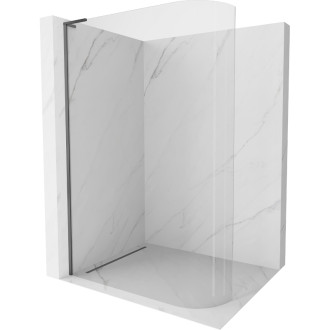 Mexen Kioto L zaoblená sprchová stena Walk-in 80 x 200 cm, transparentná, pištoľový kov - 800-080-103-95-06