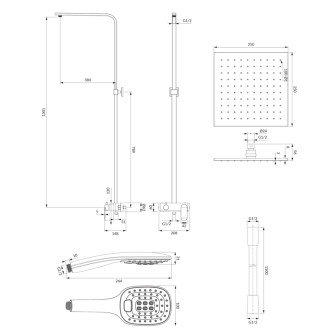 Omnires SACRAMENTO sprchový set s batériou, čierna SC2344BL