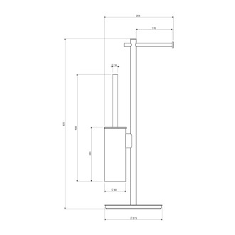 Omnires MODERN PROJECT stojan na toaletný papier a WC štetku, kartáčovaná meď MP60810CPB