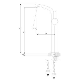 Omnires DARLING vysoká umývadlová batéria, 33 cm, chróm lesk DA5013CR