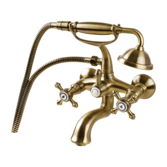 Omnires RETRO vaňová batéria so sprchovou sadou, kartáčovaný antický bronz RE7231BR