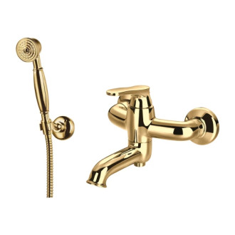 Omnires ART DECO vaňová batéria so sprchovou sadou, zlatý lesk AD5131GL