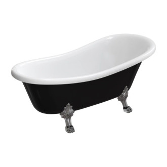 Omnires ATENA COMFORT M+ voľne stojaca vaňa, 168 x 76 cm, biely/čierny lesk ATENA168BCP