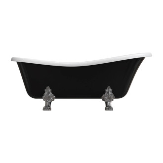 Omnires ATENA COMFORT M+ voľne stojaca vaňa, 168 x 76 cm, biely/čierny lesk ATENA168BCP