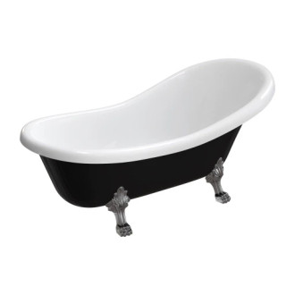 Omnires ATENA COMFORT M+ voľne stojaca vaňa, 175 x 82 cm, biely/čierny lesk ATENA174BCP