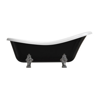 Omnires ATENA COMFORT M+ voľne stojaca vaňa, 175 x 82 cm, biely/čierny lesk ATENA174BCP