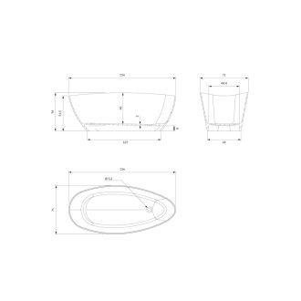 Omnires BARCELONA M+ voľne stojaca vaňa, 156 x 71 cm, biely mat BARCELONA156BM