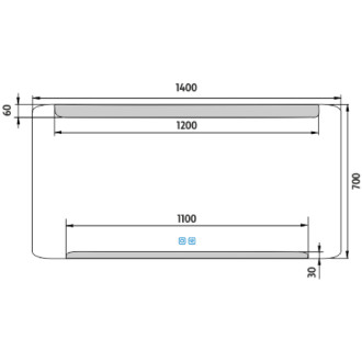 Nimco ZP 22008VX LED zrkadlo 1400x700 s dvoma dotykovými senzormi