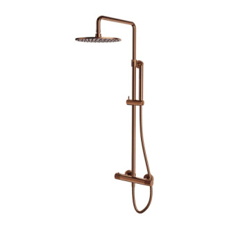 Omnires CONTOUR nástenný sprchový systém s termostatom, kartáčovaná meď CT8044CPB