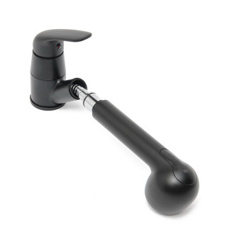 Drezová batéria S-Line Pro s vyťahovacou sprškou, 2 prúdy čierna matná SIKOBSLPRO283C