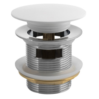 Vaňová výpusť 6/4", click-clack, rockstone, biela mat 56153
