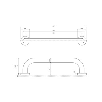 Omnires UNI oporné madlo, 35 cm, chróm lesk UOP-35-MCR