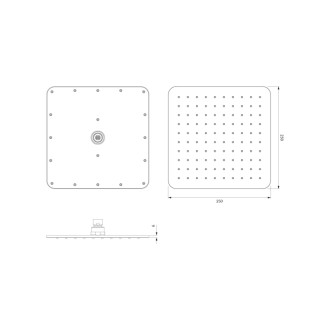 Omnires SLIMLINE hlavová sprcha, 25 x 25 cm, čierny mat WG225-OBL