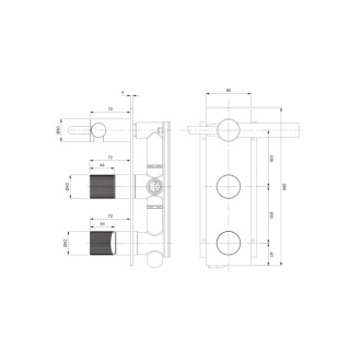 Omnires CONTOUR podomietková sprchová batéria so sprchou, kartáčovaný antracit CT8035-1AT