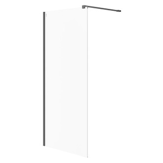 Cersanit Mille spŕch. kút Walk-In čierny 90x200 číre sklo S161-008