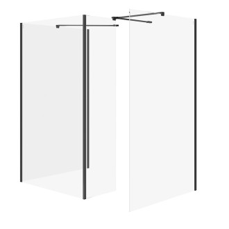 Cersanit Mille SET B809 Walk-In čierny číre sklo S601-196