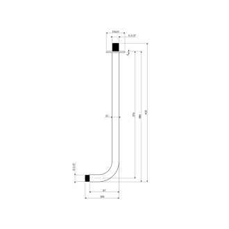 Omnires — nástenné sprchové rameno, 40 cm, chróm lesk RA01C-KCR