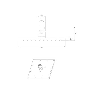 Omnires SLIMLINE hlavová sprcha, 20 x 20 cm, chróm/biely lesk WG220-OCRB