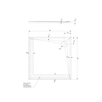 Omnires STONE sprchová vanička s kamennou štruktúrou, 80 x 80 cm, čierny mat STONE80-KBL