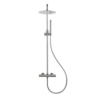 Sprchový systém SAT Aurum s termostatickou batériou brúsený gun metal SATSSTKAURBGM