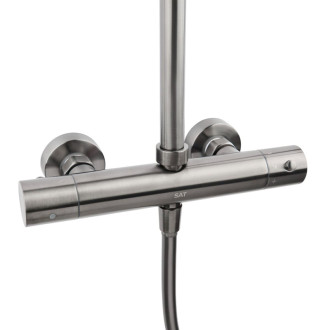 Sprchový systém SAT Aurum s termostatickou batériou brúsený gun metal SATSSTKAURBGM