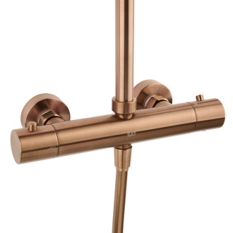 Sprchový systém SAT Aurum s termostatickou batériou brúsený rose gold SATSSTKAURBRG