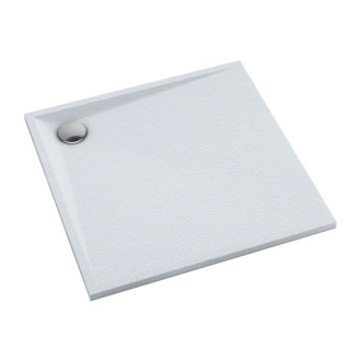 Omnires STONE sprchová vanička s kamennou štruktúrou, 80 x 80 cm, biely mat STONE80-KBM