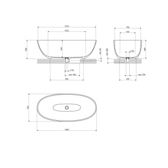 Omnires Shell M+ voľne stojaca vaňa, 160 × 75 cm piesková béžová matná SHELLWWDB
