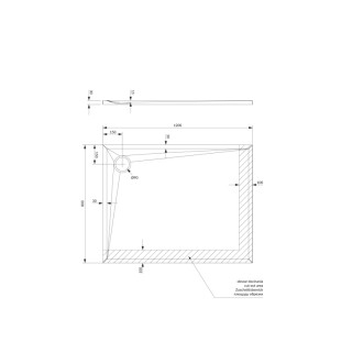 Omnires STONE sprchová vanička s kamennou štruktúrou, 80 x 120 cm, čierny mat STONE80-120BL
