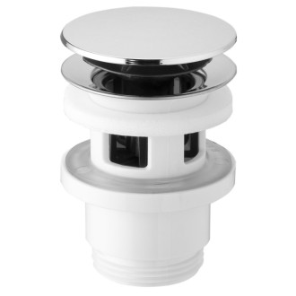 Umývadlová výpusť 5/4“, click-clack, veľká zátka, 32-52mm, ABS/chróm 56375