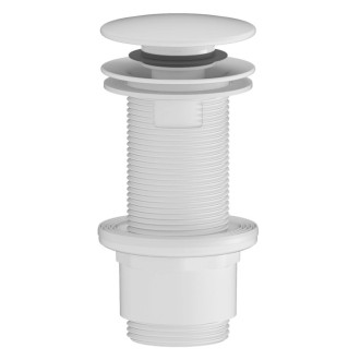 Umývadlová výpusť 5/4“, click-clack, veľká zátka, 10-80mm, ABS/biela mat CV1132WM 59346