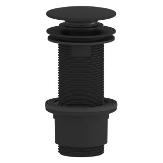 Umývadlová výpusť 5/4“, click-clack, veľká zátka, 10-80mm, ABS/čierna mat CV1132B 59347