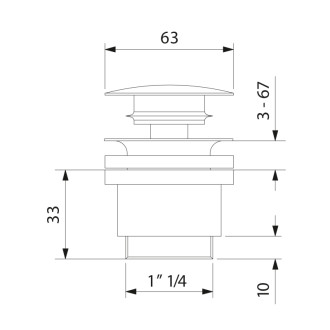 MINIMAL umývadlová výpusť 5/4“, univerzálna, veľká krytka, nerez mat MI059 60224