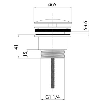 Umývadlová výpusť 5/4“, neuzatvárateľná, veľká zátka, 5-65mm, chróm CV3004 55649
