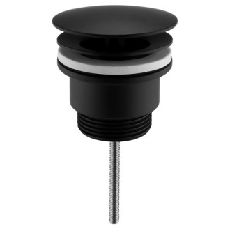 Umývadlová výpusť 5/4“, neuzatvárateľná, veľká zátka, 5-65mm, čierna mat CV3004B 55650