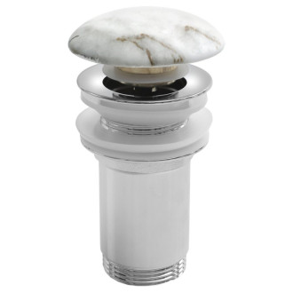 Umývadlová výpusť 5/4“, click-clack, keramická zátka, bianco carrara AR900BC 58594