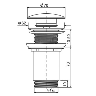 Umývadlová výpusť 5/4“, click-clack, keramická zátka, carnico mramor AR900CM 58595