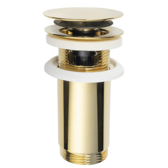 Umývadlová výpusť 5/4“, click-clack, veľká zátka, max 80mm, zlato 7533.370.5.3 59000