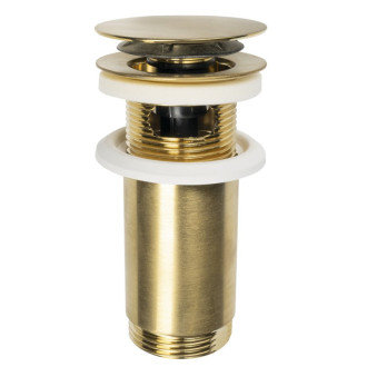 Umývadlová výpusť 5/4“, click-clack, veľká zátka, max 80mm, zlato mat 7533.370.5.36 59001