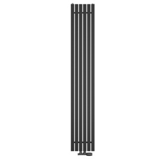 CERANO - Kúpeľňový radiátorový set Pyricus - kombinované vykurovanie, termo tyč - stredové pripojenie 50 mm - 643W - čierna matná - 1600x290 mm