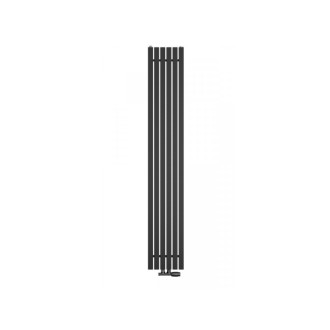 CERANO - Kúpeľňový radiátorový set Pyricus - kombinované vykurovanie, termo tyč - stredové pripojenie 50 mm - 721W - čierna matná - 1800x290 mm